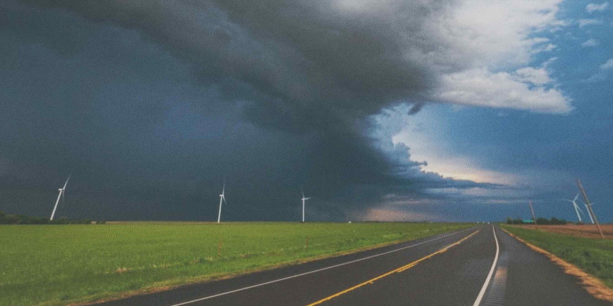 storm brewing over highway