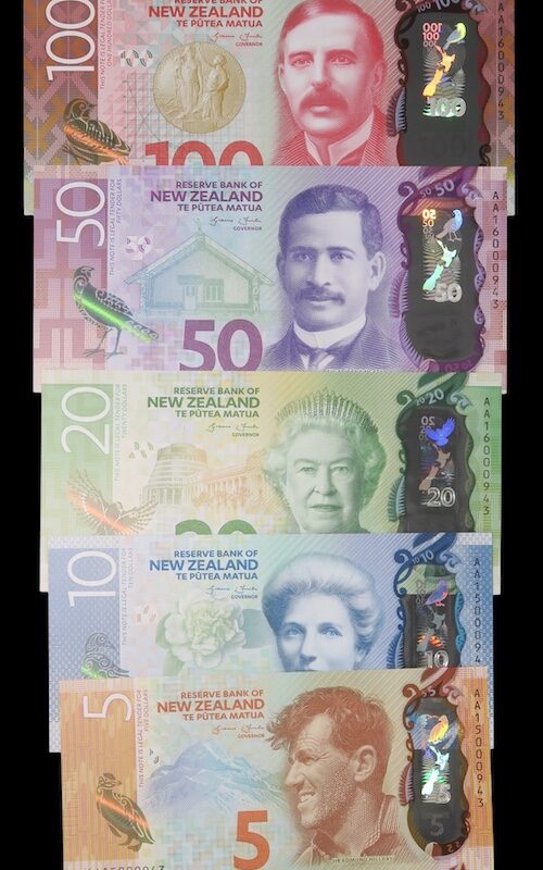 New zealand 2016 polymer banknotes set