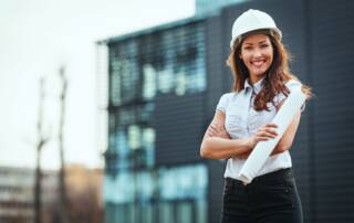 career woman working on job site