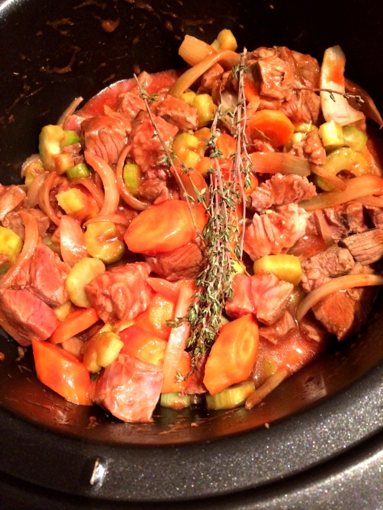 Slow Cooked Beef Casserole prior to cooking