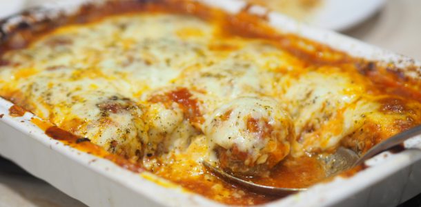 Baked Jumbo Meatballs in Tomato Sauce