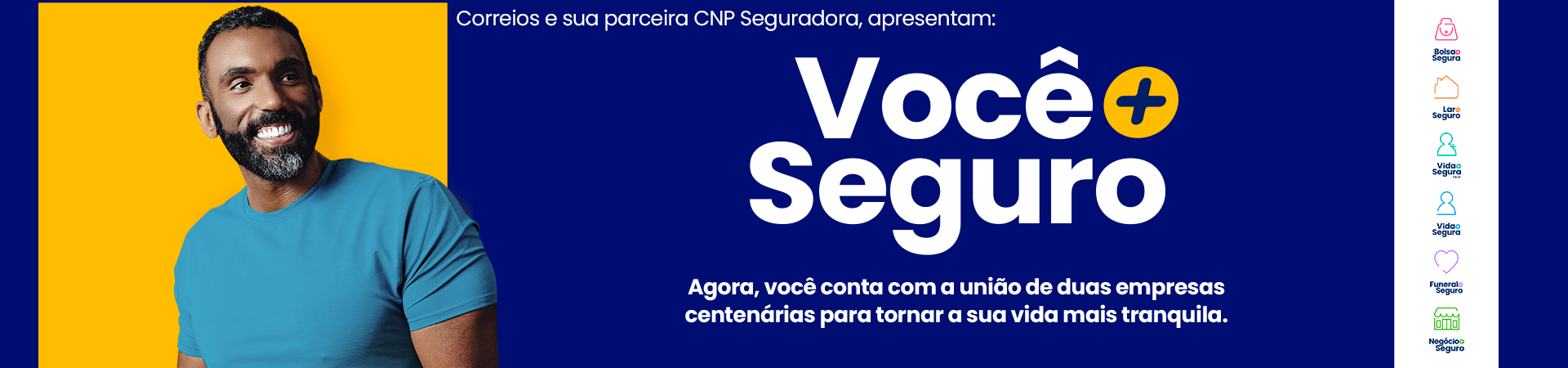 Você Mais Seguro - Homem olhando para o alto e sorrindo