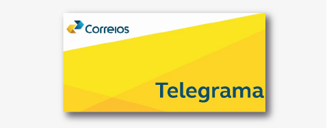 Imagem de telegrama em branco e amarelo