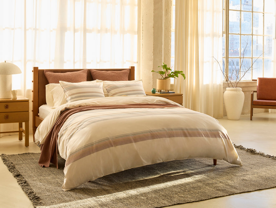 Crestridge Organic Duvet Cover | Stone w/ Multi