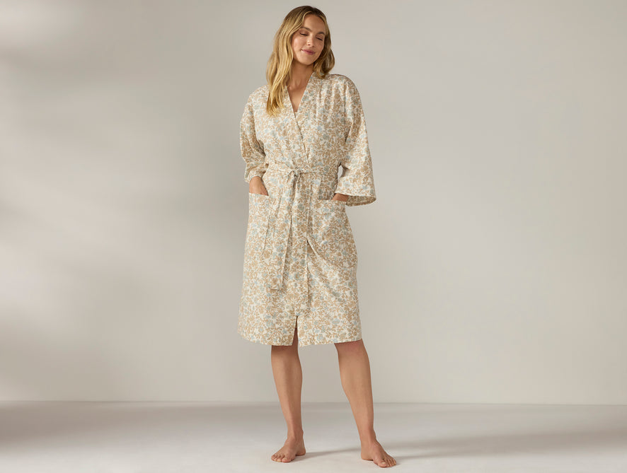 Women's Isla Organic Cotton Robe | Fawn Garden