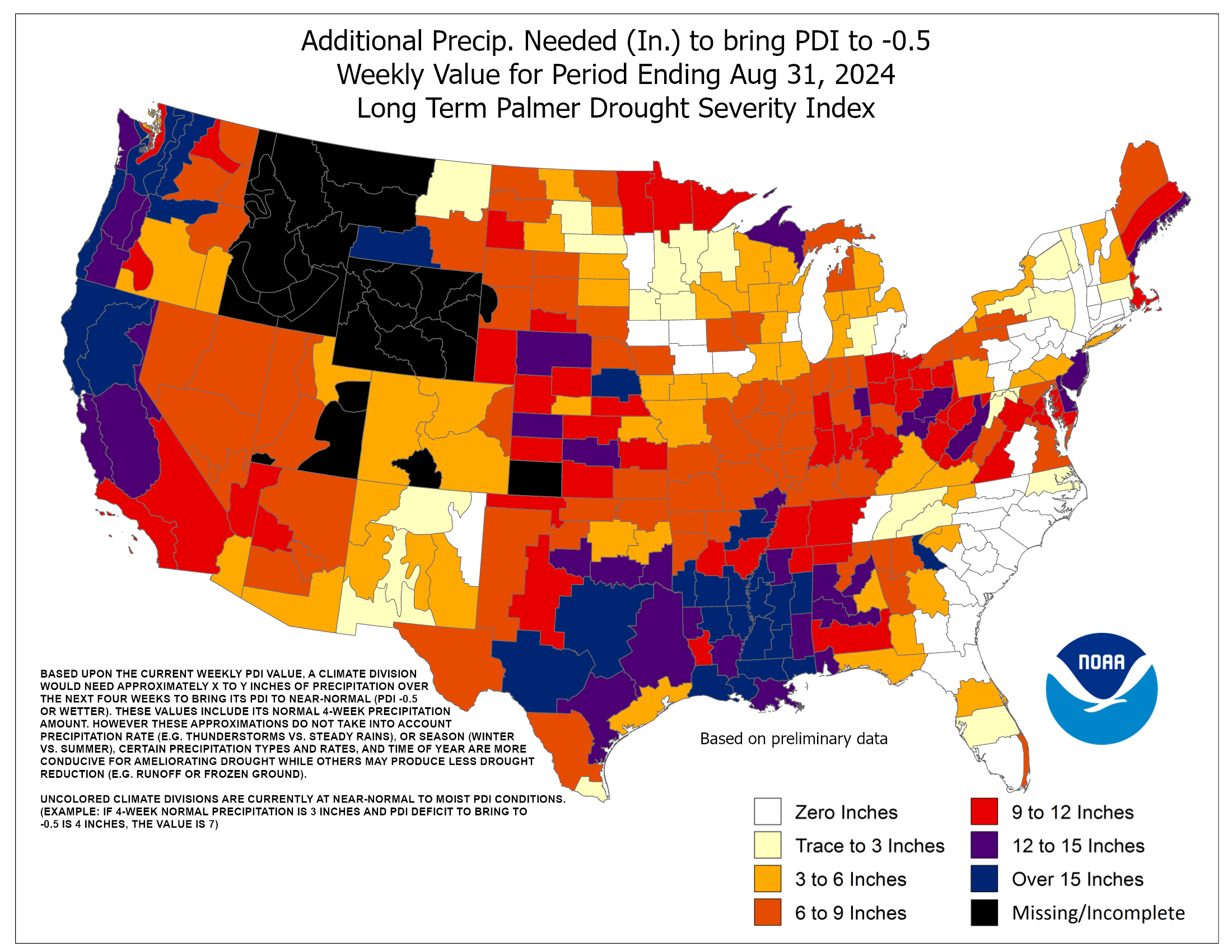 Precipitation Needed to Return to Normal