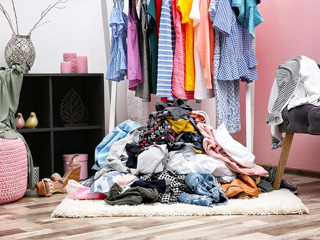 Pile of laundry on the floor