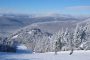 Snow covered ski slopes