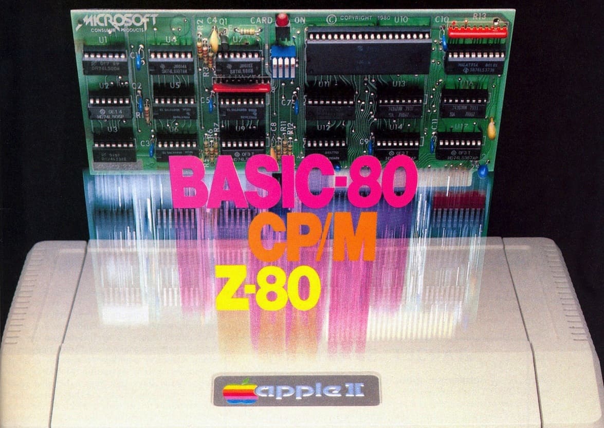 Microsoft Z80 SoftCard, the company's first hardware product, worked with the Apple II computer.