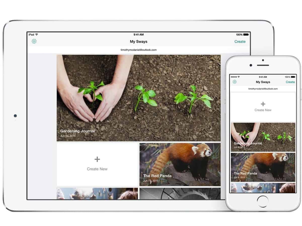 Microsoft Office Sway on iOS