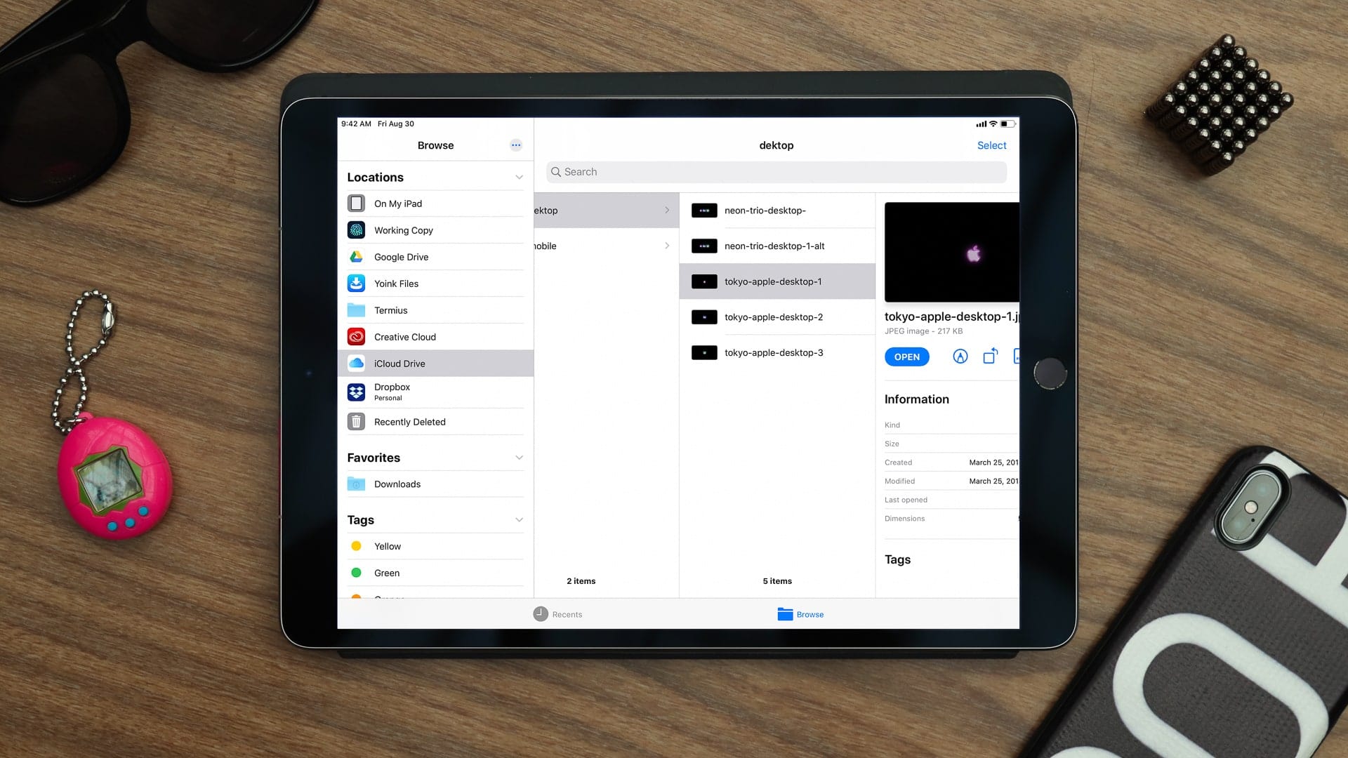 Files app on iPad in iOS 13