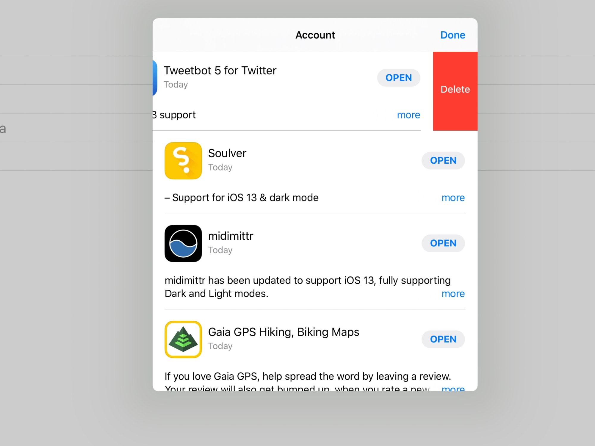 In the iOS 13 App Store, you can delete apps right from the updates list. 