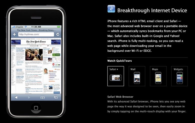 Apple announces Safari on iPhone