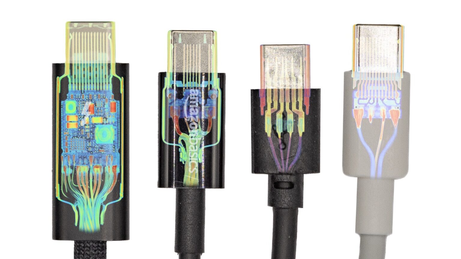 X-rays reveal the differences between high-quality Thunderbolt and USB-C cables versus cheaper options.