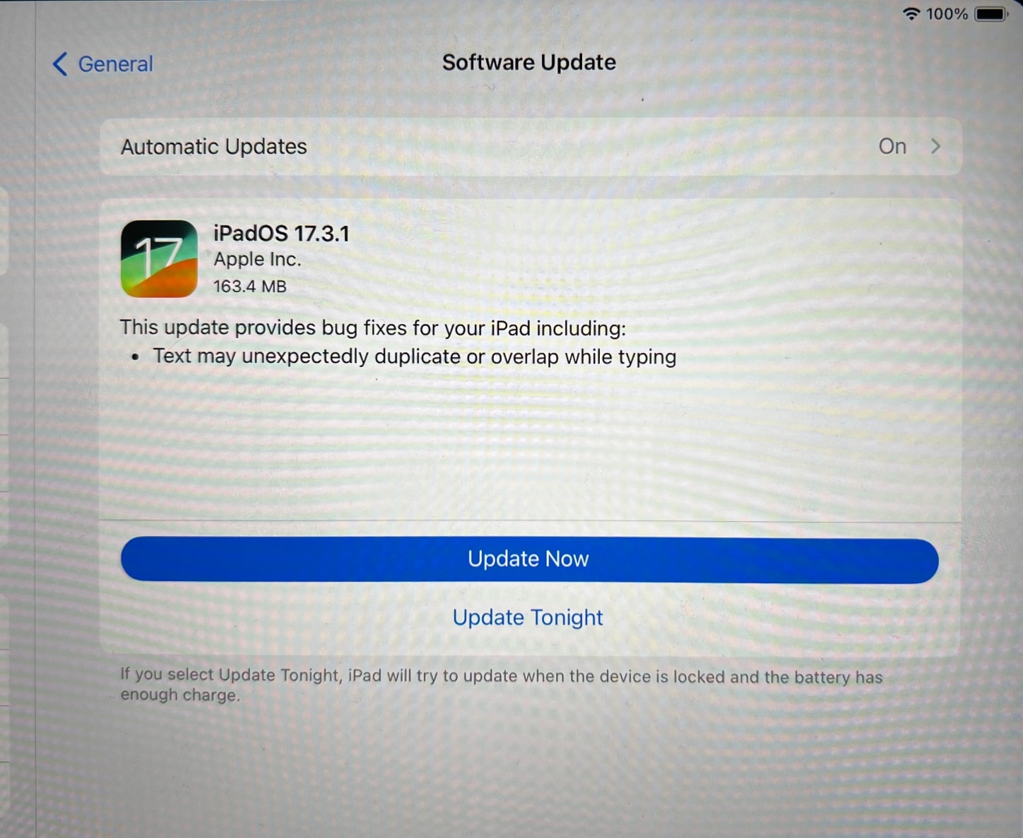 iPad software update