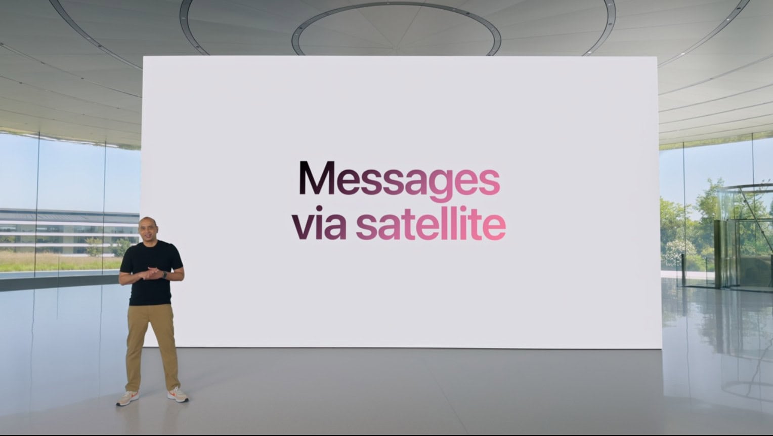 WWDC24 screenshot announcing Messages via satellite