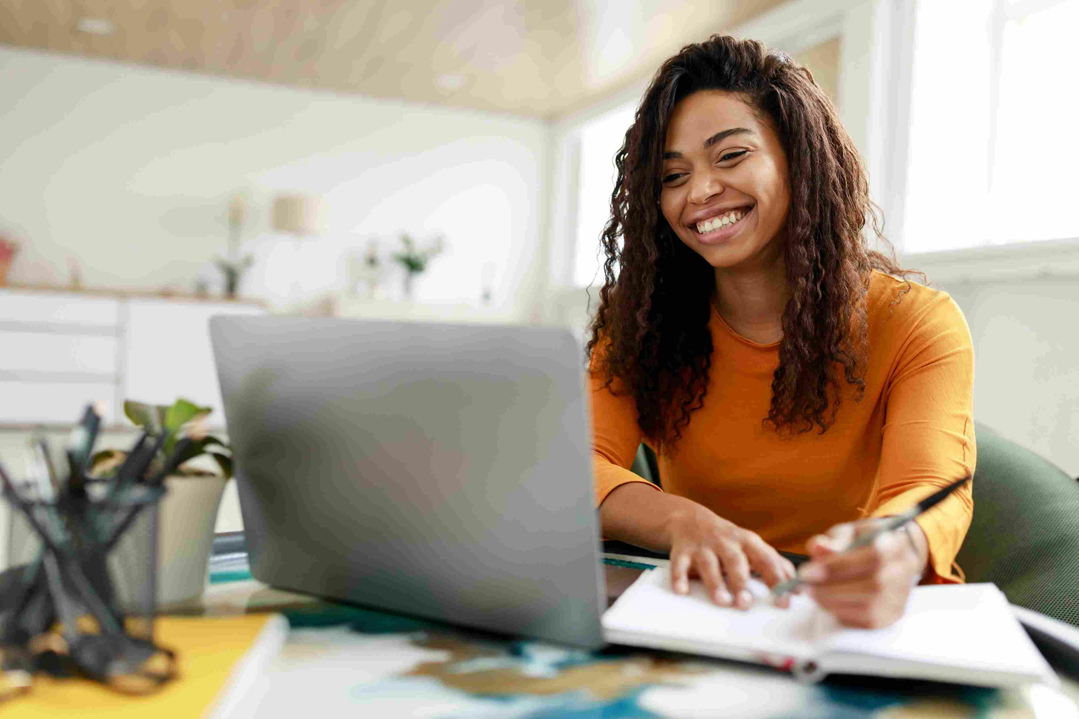 woman working at her desk