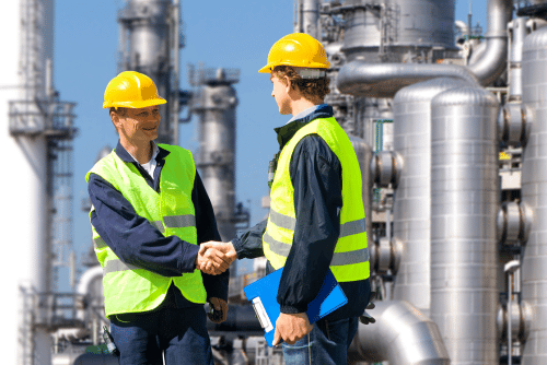 men working at an oil rig