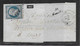 France N°15 Oblitéré PC 1382 T.15 Montrésor & Cursive 36 / Génillé 1854 - Lettre Manque La Correspondance - TB - Rare - 1853-1860 Napoléon III