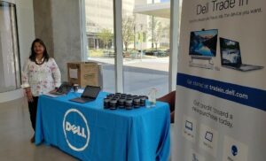 Sarita Suryavanshi at a Dell Trade In station