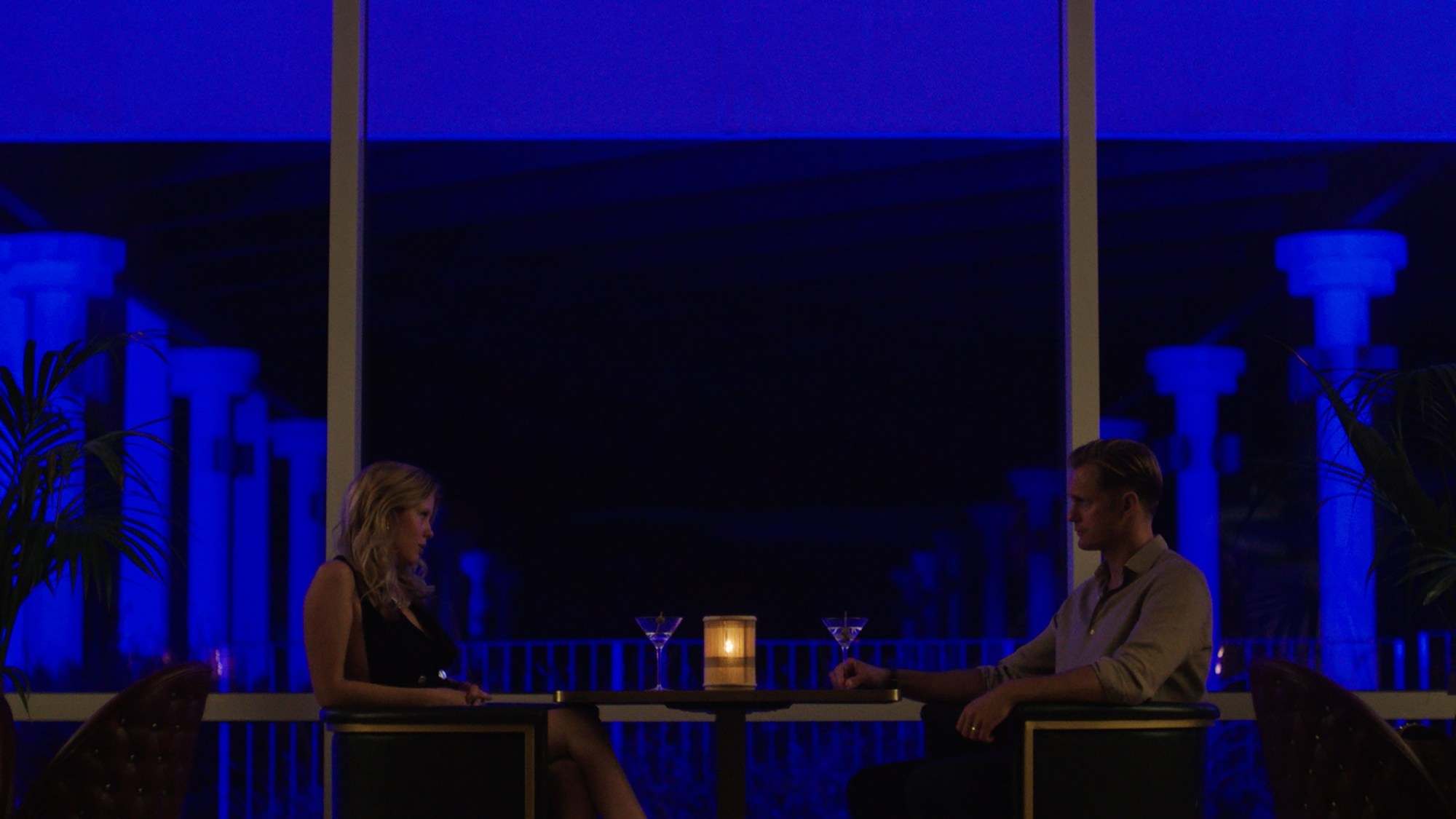 Mia Goth, left, and Alexander Skarsgård in "Infinity Pool" (Neon/TNS)