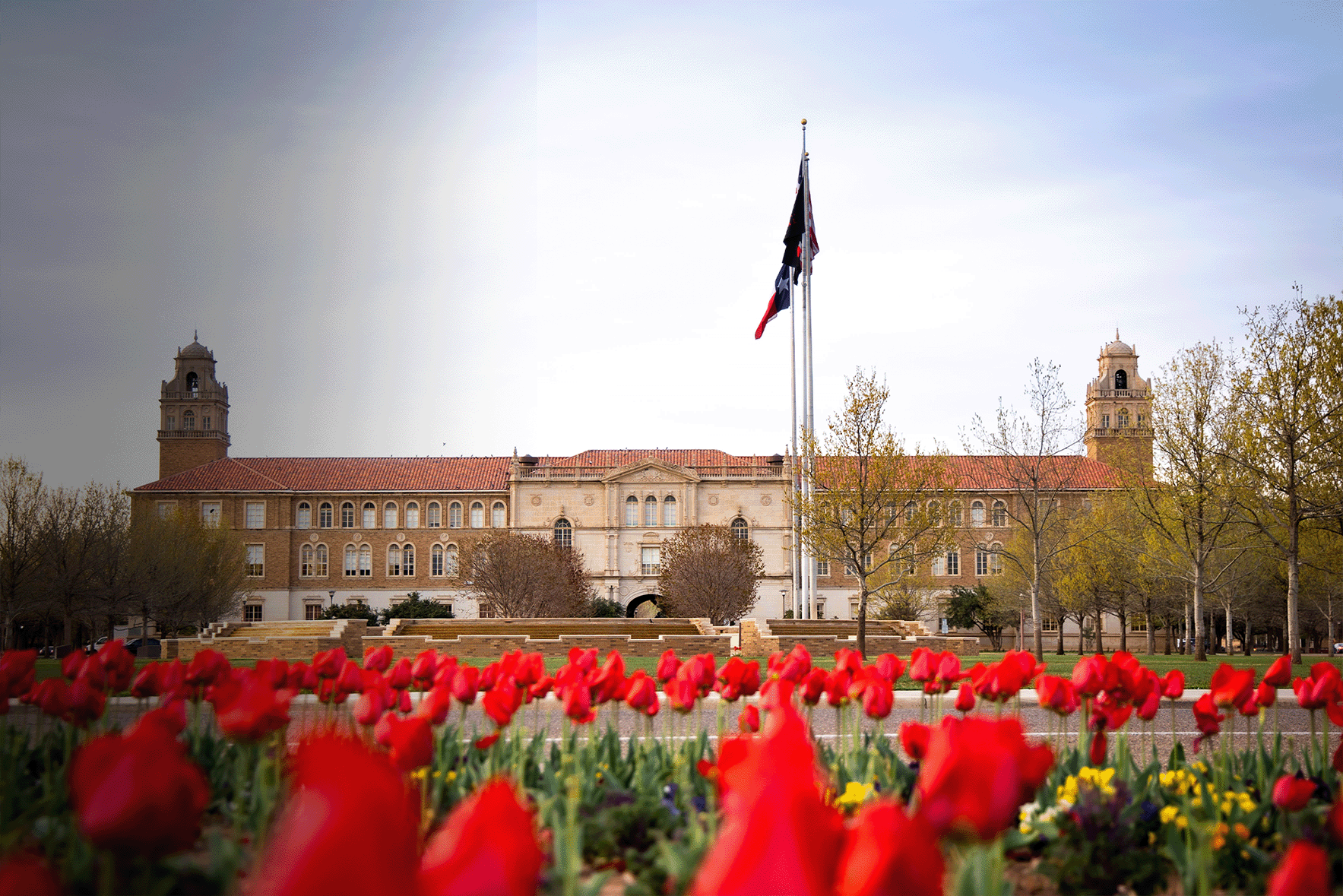 Flowers in front of Admin Building