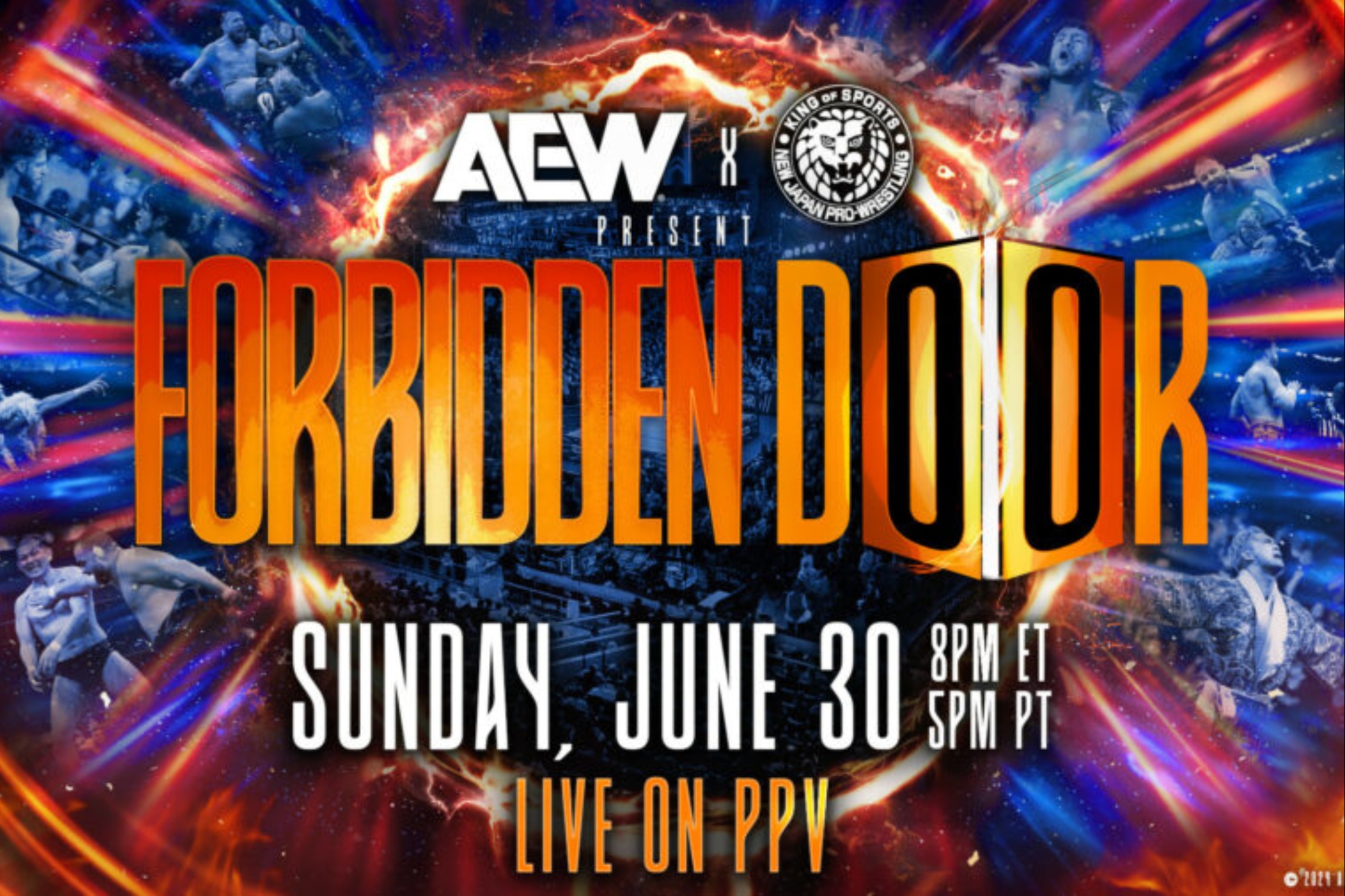 Poster and logo for AEW Forbidden Door.