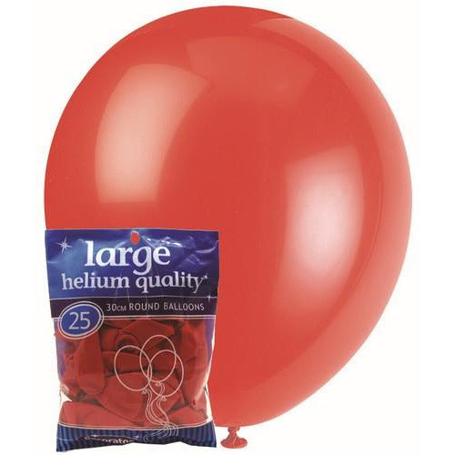 Bright Red - Latex Helium Balloons