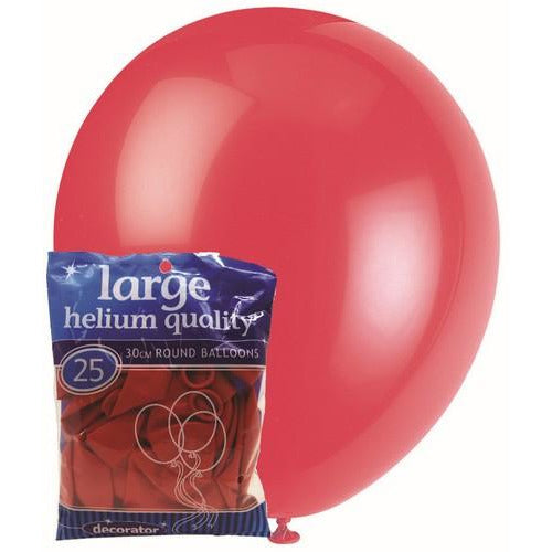 Strawberry Red - 25 x 30cm (12) Decorator Balloons