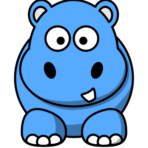 Blue Hippo Animated PNG images