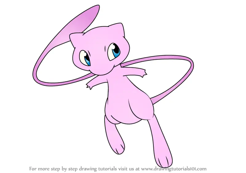 How to Draw Mew from Pokemon (Pokemon) Step by Step ...