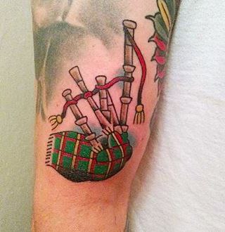 Bagpipes Tartan Tattoo by Chris Gemmell