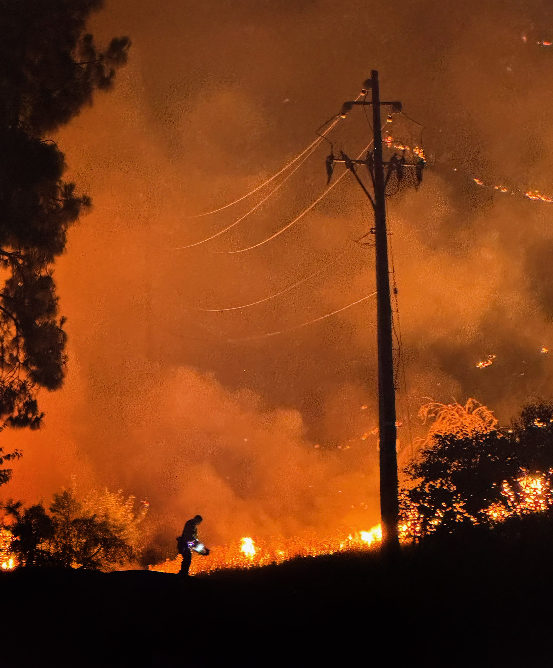 A fire broke out on Miracle Mountain near Foothill and Hillrose Drives in San Jose, Calif., during the fireworks shows at Almaden Lake on July 4th, 2024. (Photo by Alma Murguia)