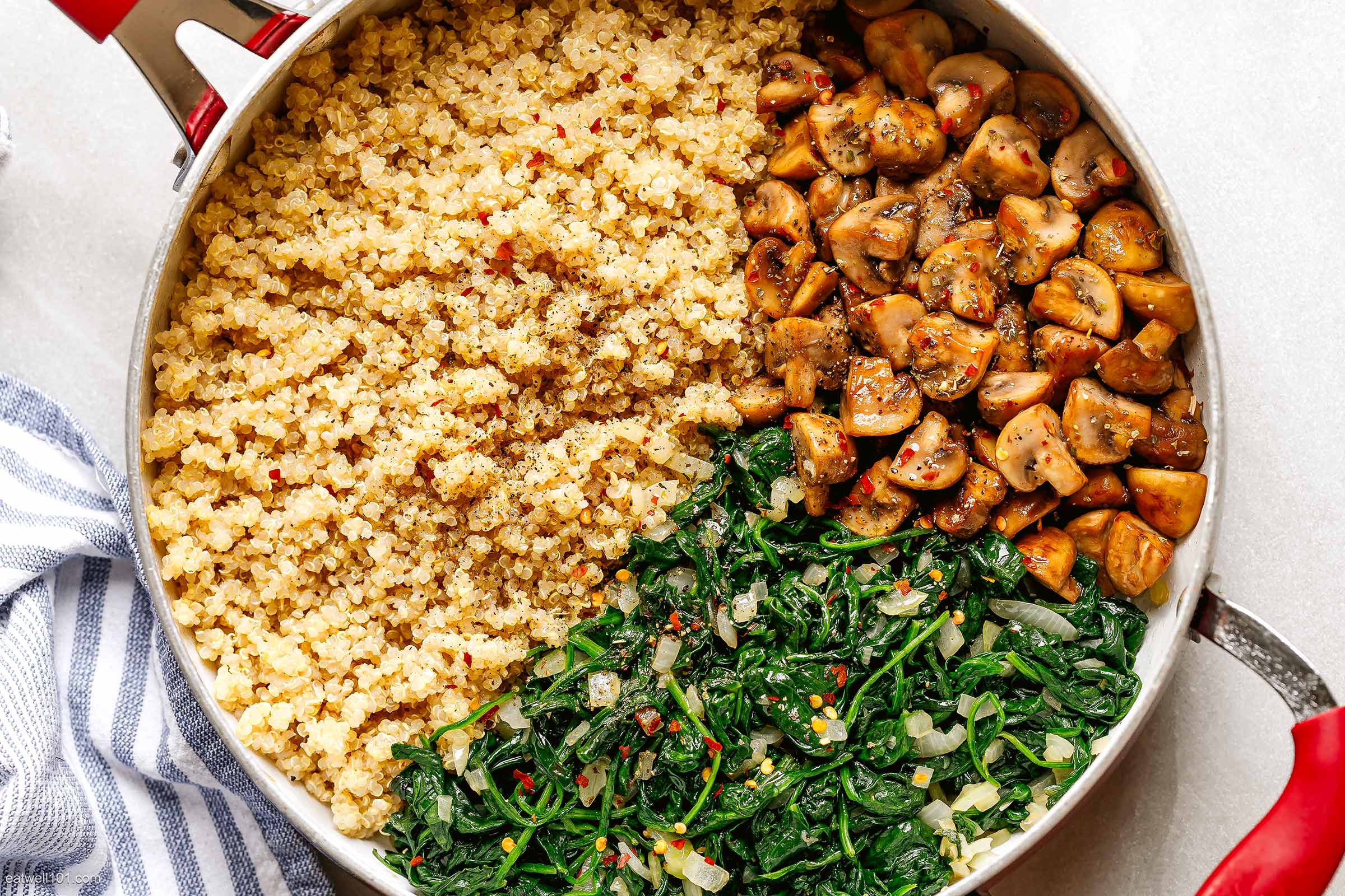 Spinach Mushroom Quinoa Skillet