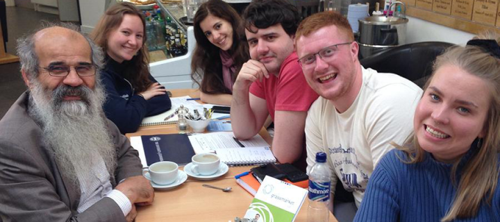 Members of the local community learning Gaelic