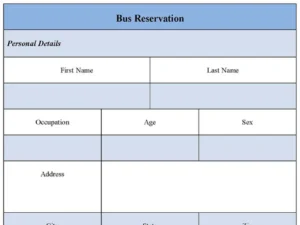 Bus Reservation Form