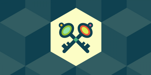 Security issues banner, a colorful graphic of two barrel keys forming an X