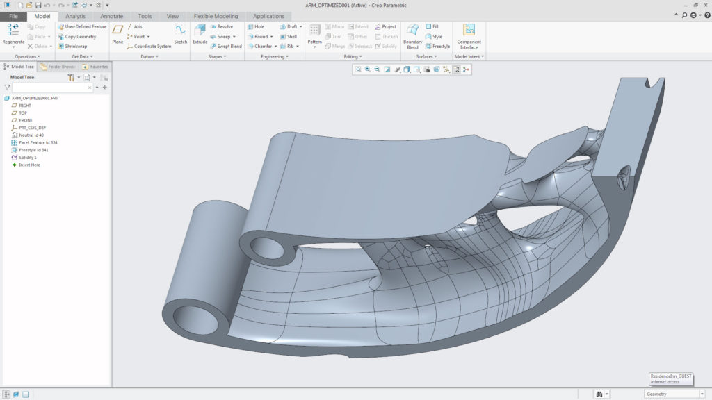 The system will skin the model using sub-D, Freestyle geometry, in order to give you a more readily usable model