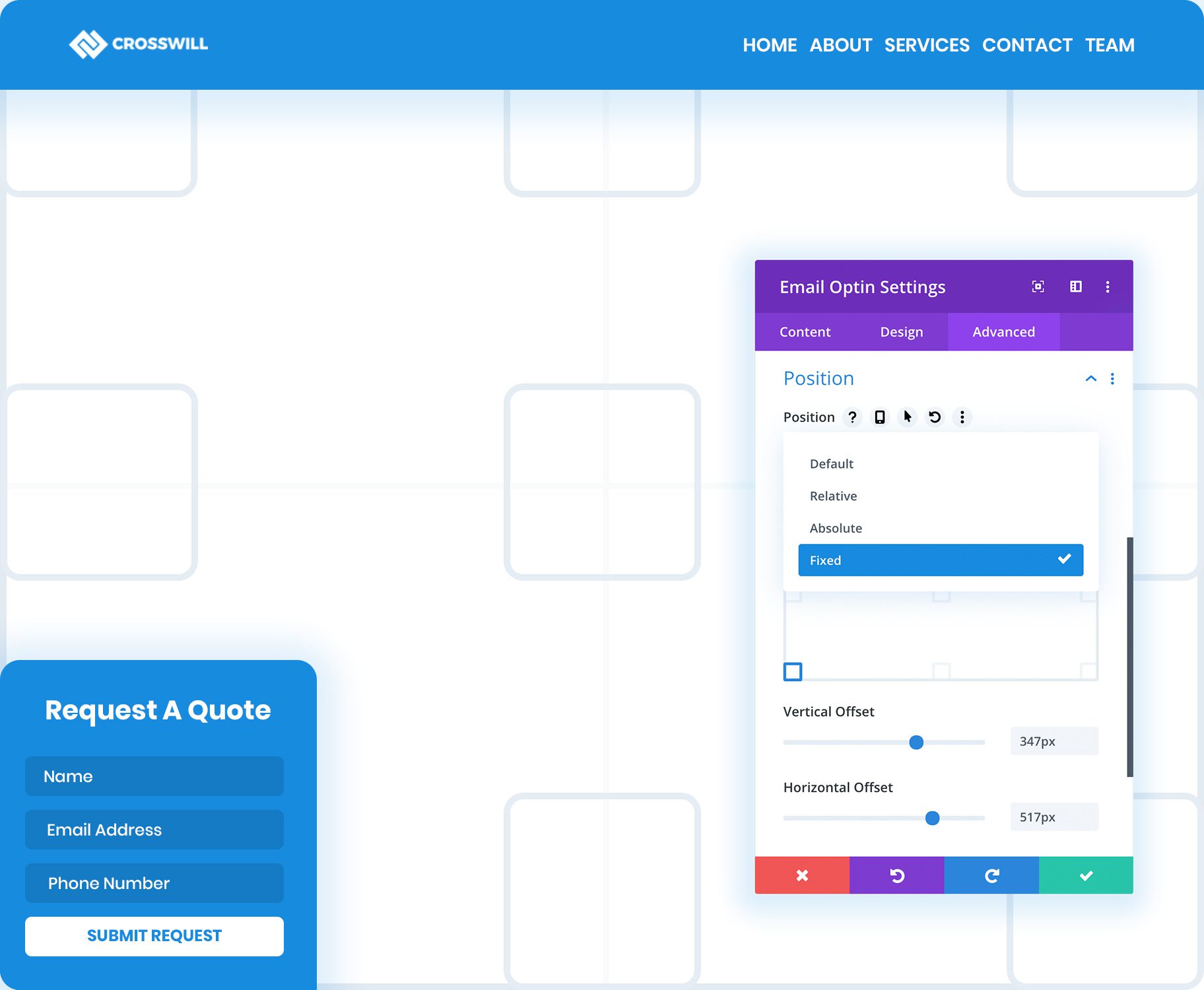 Divi Position Options