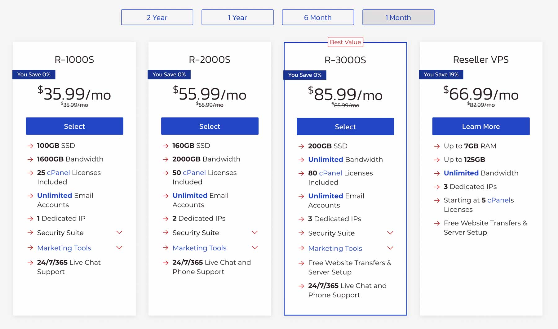 InMotion hosting plans