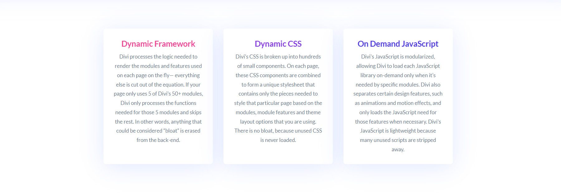 Divi Speed and Performance Built In