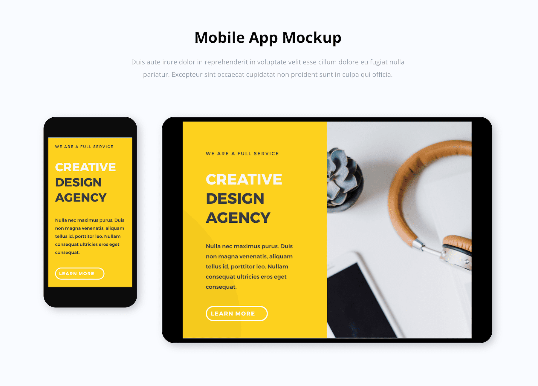 Mobile App Mockup using Divi Border Options