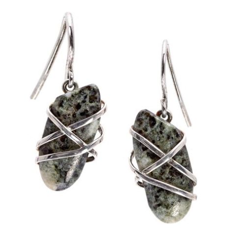 Bluestone Wrapped Drop Earrings