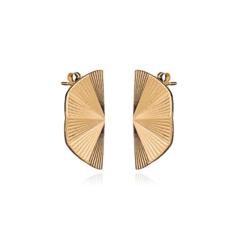 Deco Half Fan Stud Earrings