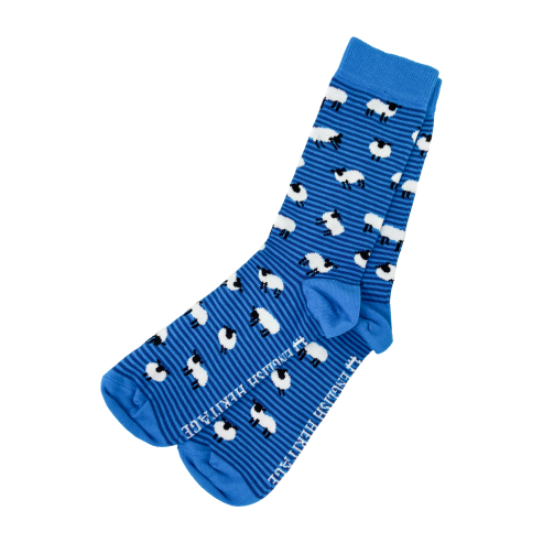 Sheep Socks Blue Stripe UK 7-11