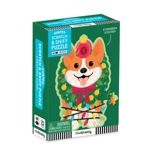 Christmas Corgi Scratch & Sniff 48 piece Puzzle