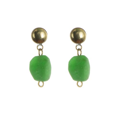 River Studs Earrings Green