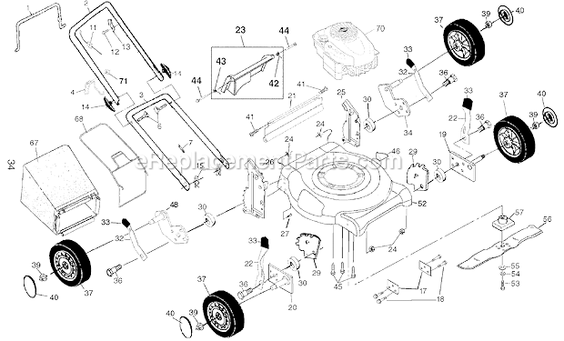 Craftsman 917388510 Walk Behind Lawn Mower Page A Diagram