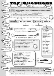 TAG QUESTIONS - 1 page grammar-guide for teens and adults