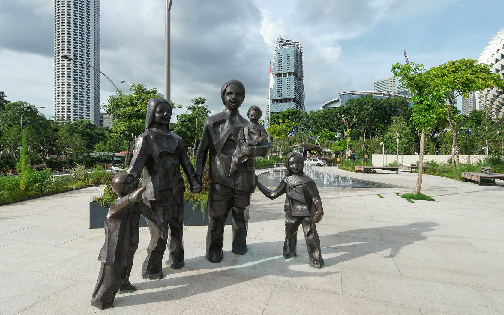 A sculpture at the Forecourt Garden at Esplanade.